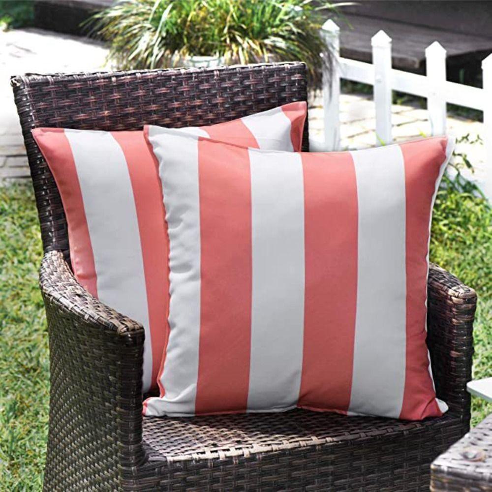 Waterproof Pillow Cover Striped Pillow Case Colorful Outdoor Cushion Cover  Sofa