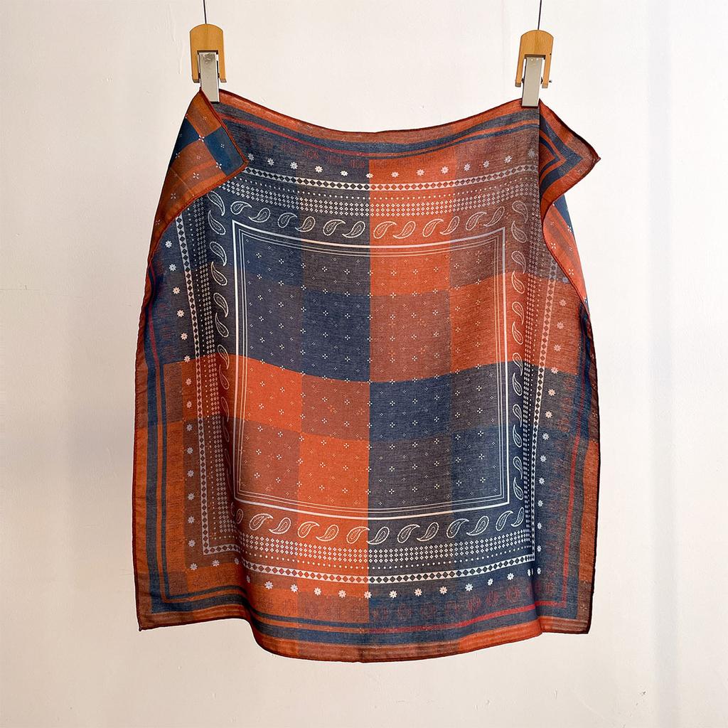 Vintage Paisley Square Scarf For Women Daily Use Soft Neck Scarf