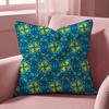 Blue Green Block Print Cushion Cover Multi-Scene Pillow Cover for Home & Car - Reversible, Soft & Durable for Daily Use