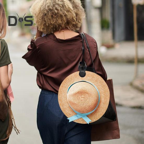 Faux Leather Magnetic Hat Clip Hands-Free Portable Multipurpose Travel On Bag Backpack Handbag Luggage Cap Holder Magnet Storage Hook Vacation