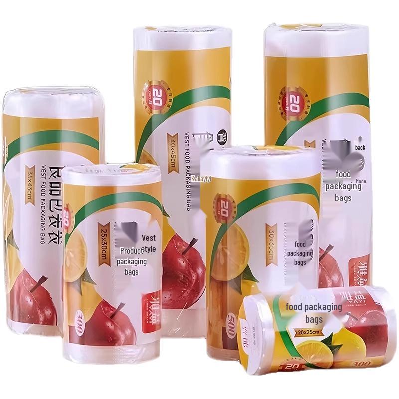 Household Food-Grade Sealable Kitchen Bags, Tear-Off, Vest-Style, Thickened, Disposable, Hand-Held.