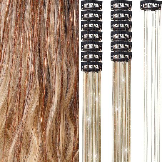 Yousheng 6Pcs Tinsel Hair Clips Easy To Install Remove Chic Look Anywhere Multicolor High Temperature Fiber Tinsel Hair