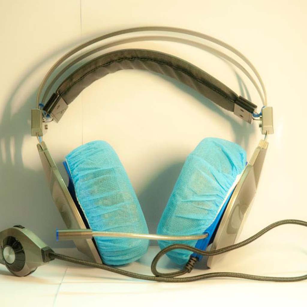 100 Pieces/set Headphone Dustproof Cover Non Woven Stretchable Ear Pad Netbar Internet for Most On-Ear Headphones