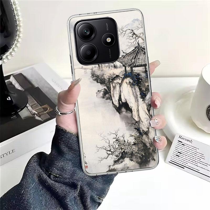 

Chinese Style ink Painting Art Soft Phone Case For Xiaomi Redmi Note 15 14 14S 13 12 Pro Plus 12S 11 11S 11E 10 10S 11T 5G Funda Note 14 Pro Plus