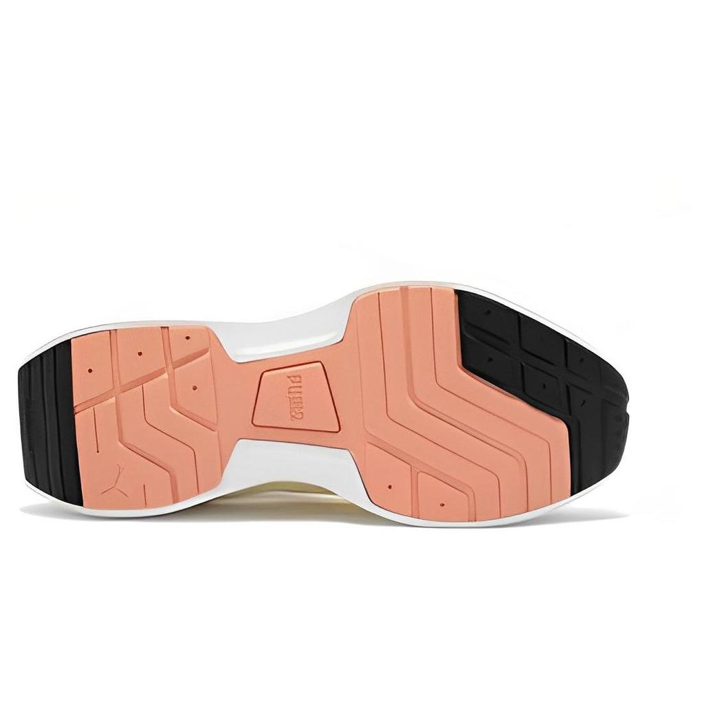 Puma Tênis Femininos Kosmo Rider Camadas de Tecido e Couro Branco Rosa Azul 387866-01