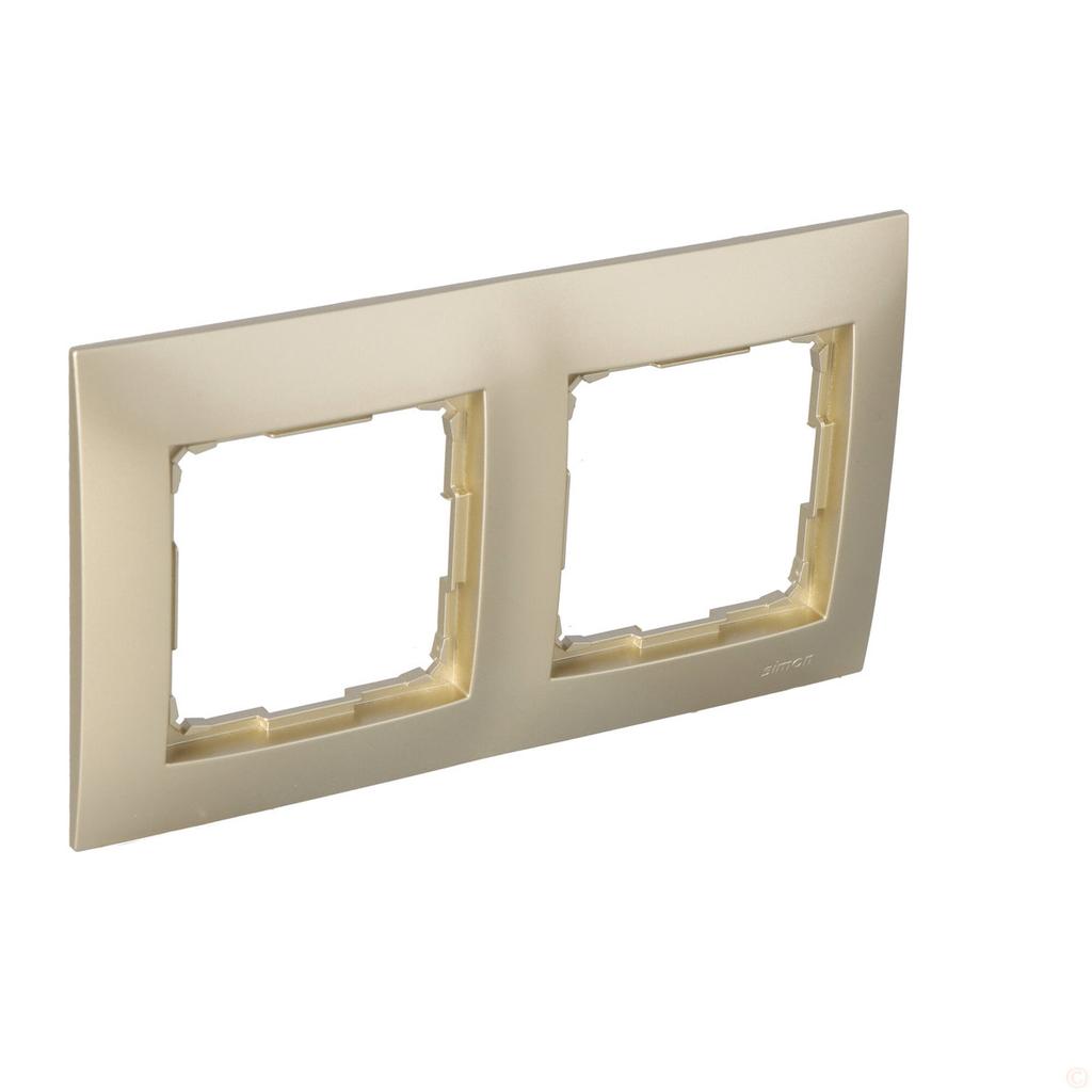 Universal 2-gang Frame IP20 / IP44, Matte Gold Simon54