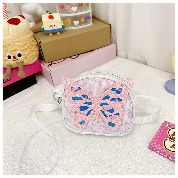 Sparkling Decoration Bow Solid Color Children Shoulder Bag For Use Daily