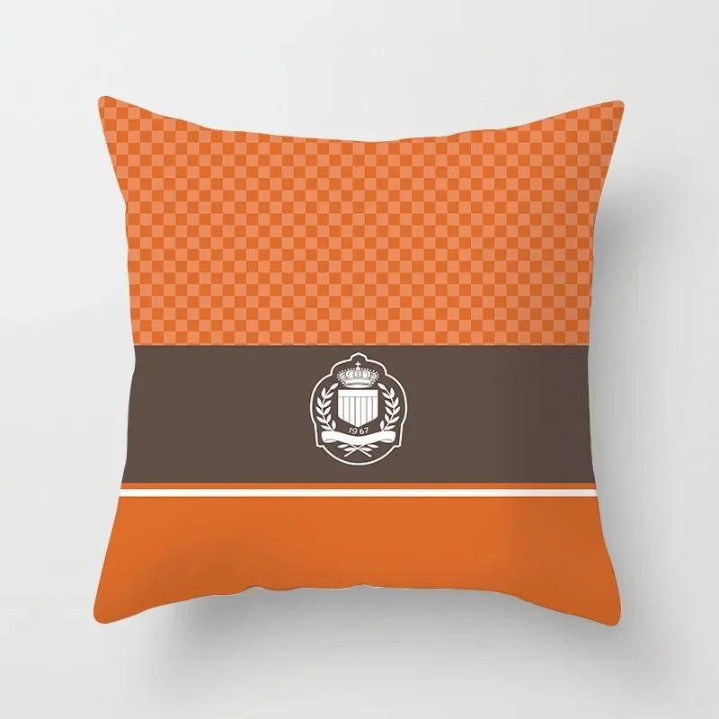 Nordic Orange Pattern Sofa and Bedside Pillow Cover Modern Simple Casual Waist Head Pillow Cushion Cover Pillows Decor Home 45cm