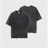 Unisex Short Sleeve Top Crew Neck Vintage Casual T‑Shirt Washed Solid Cotton Tee