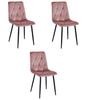 Libra Chair - Pink Velvet / Black Legs X 3