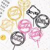 5pcs Cake topper Happy birthday black and white gold creative glitter plug-in multiple happy birthday cupcake toppers