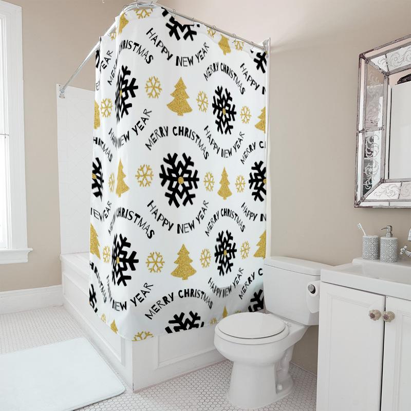 TU Bathroom Shower Curtain Floral Pattern Waterproof Fabric Decor Vintage Farmhouse Coastal Style Modern Home Accessories