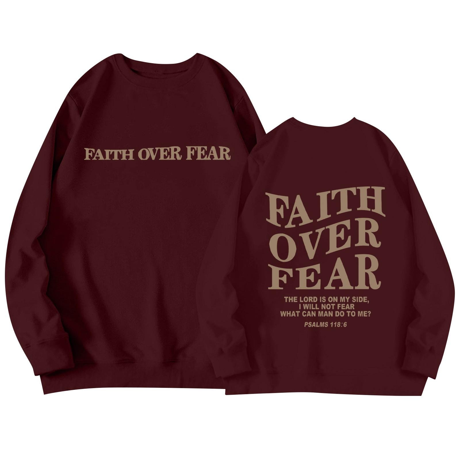 Унисекс Длинные рукава Повседневный однотонный круглый вырез Толстовка Топ L винный 1793₽