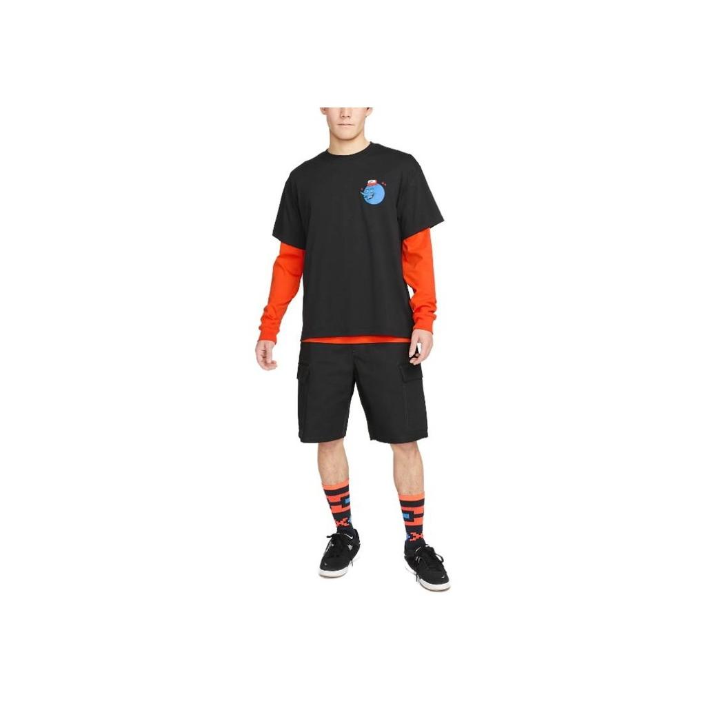 Nike Patterned Print Short Sleeve Pullover T-Shirt Men Tops Black FB8137-010