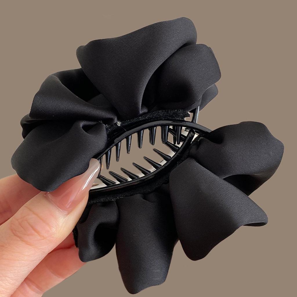 Elegant Satin Pleated Hair Clip: Enhances Volume for Ponytails & Buns, Stylish New Hair Accessory for Women