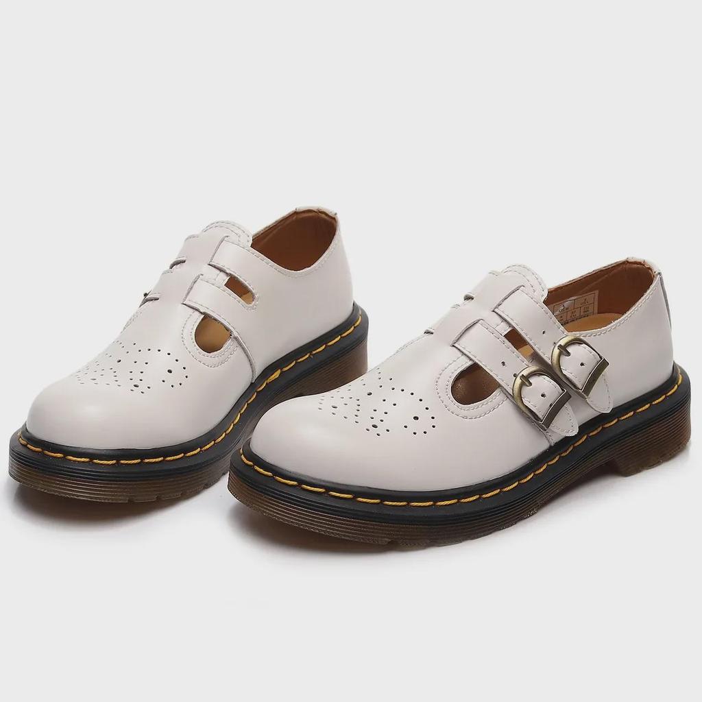 Aibiden Mary-Jane-Schuhe im britischen Stil für Damen – echtes Leder, niedriger Schaft, modisches Freizeitschuhwerk für Studentinnen.