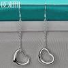 Romantic Heart Earrings Gift Silver Color Charming Party Jewelry