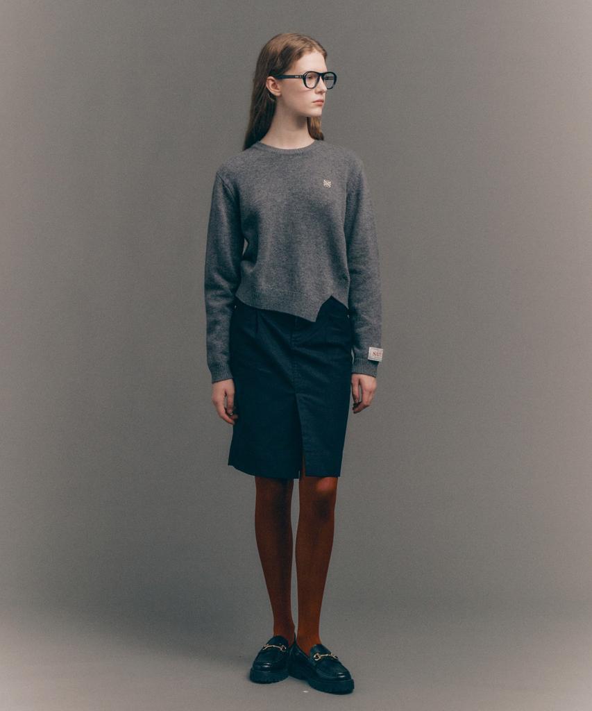Seteo Dublin Asymmetrical Cashmere Blend Knit Classic Charcoal (Type B)