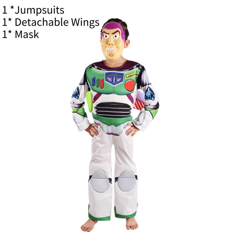 Adorable Kids Buzz Lightyear Cosplay Costume Soft Cotton Outfit For Halloween Parties