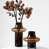 Amberkleurige Vaas Kunstglas Vaas Tafelornament Woonkamer Natte Droge Bloemen Schikking Apparaat Huisdecoratie