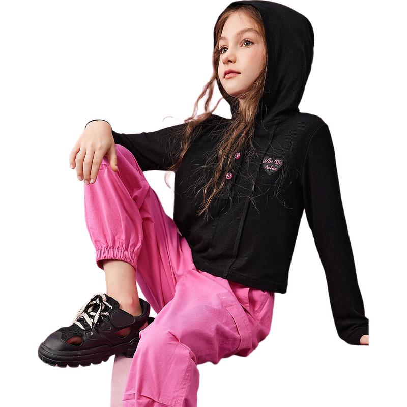 ASK JUNIOR Girls  Hooded Sweatshirt & Cargo Pants Set 170