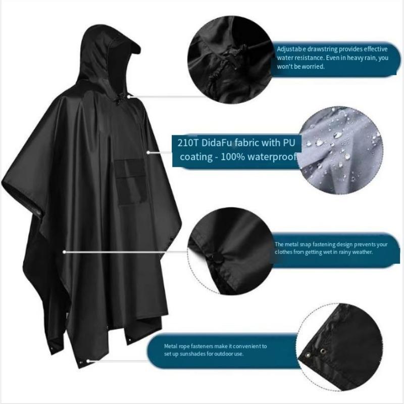 1PC Cape Raincoat Three-in-one Cycling Hiking Hiking Off-road Multi-functional Portable Strap One-piece Poncho
