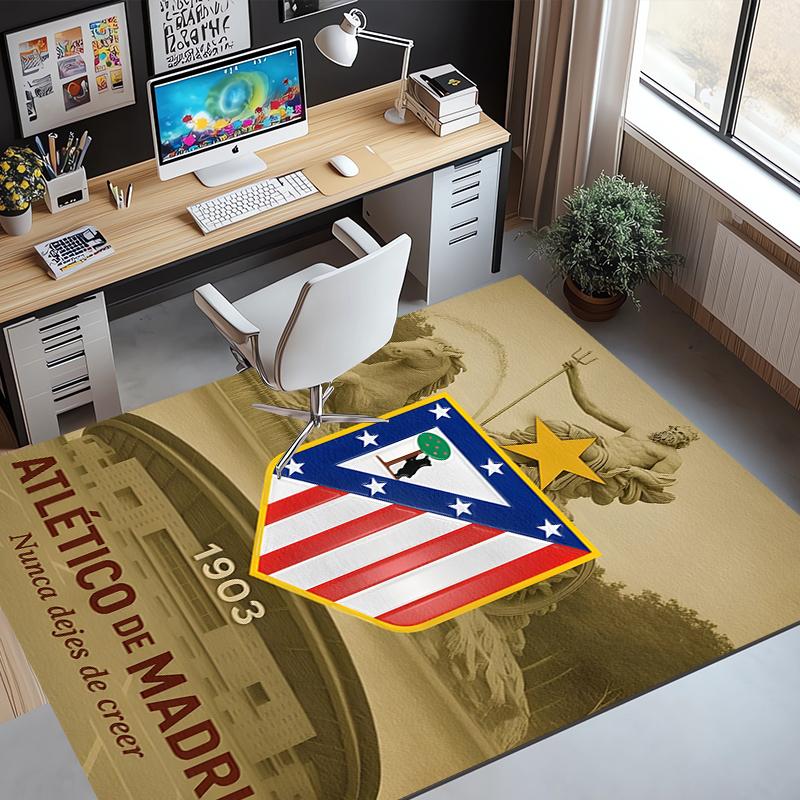 Atletico Madrid Pattern Rug, Indoor/Outdoor Mat, for Picnic, Gameroom, Bedroom, Office, Living Room, Home Decor Carpet, Birthday Gift