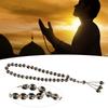 Resin Unisex Muslim Prayer Beads Round Rediing Words Rosary Worship Supplies Accessoryblack