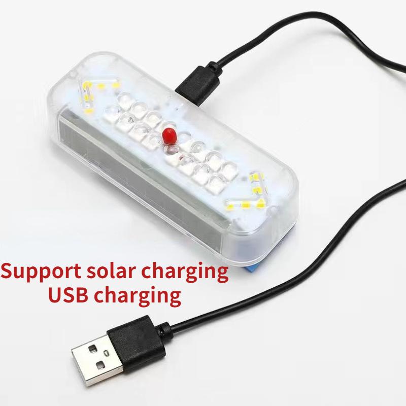 Solar LED Auto Anti-Heckkollisionslicht Antikollisionswarnung Verkabelungsfreies Licht Vibrationssensor Blinkendes Atemlicht
