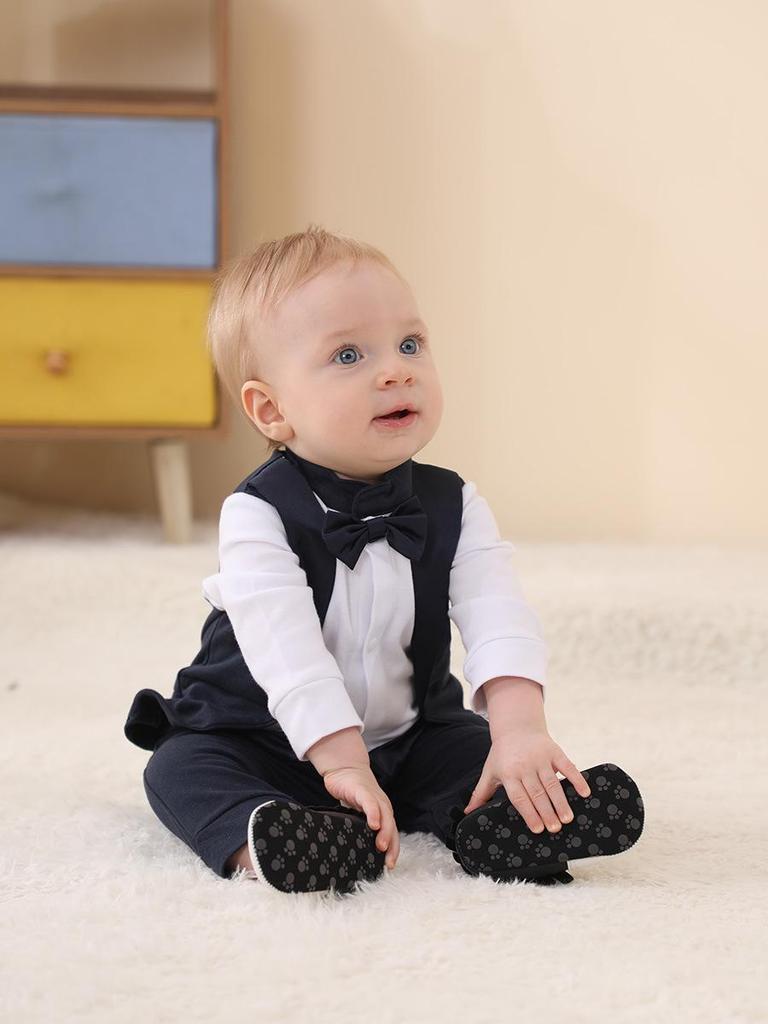 Combinaison à manches longues style smoking pour bébé garçon - Printemps et Automne