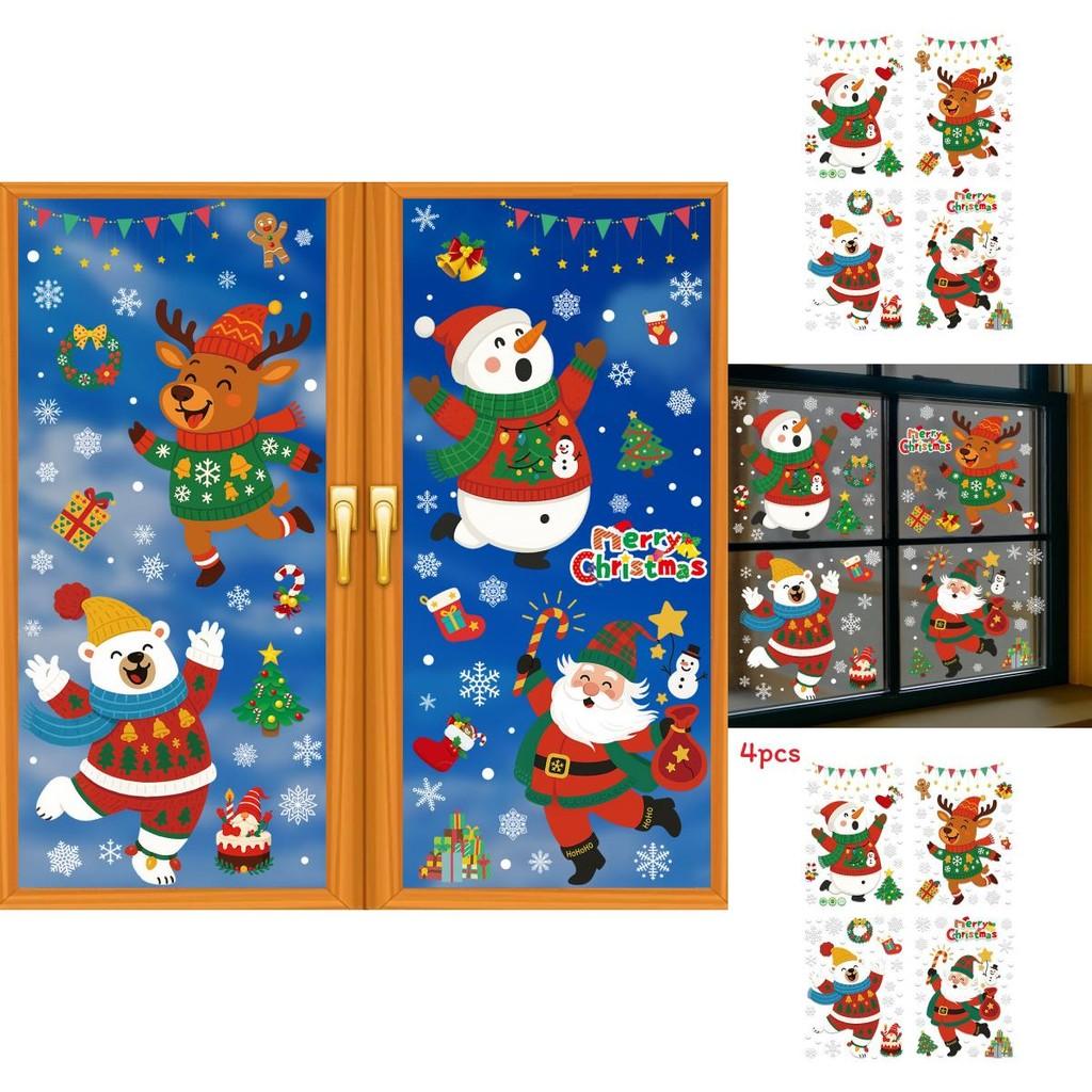 Adesivi Natalizi per Finestre con Adesivo Statico Design Orso Artico in PVC per Decorazioni Festive