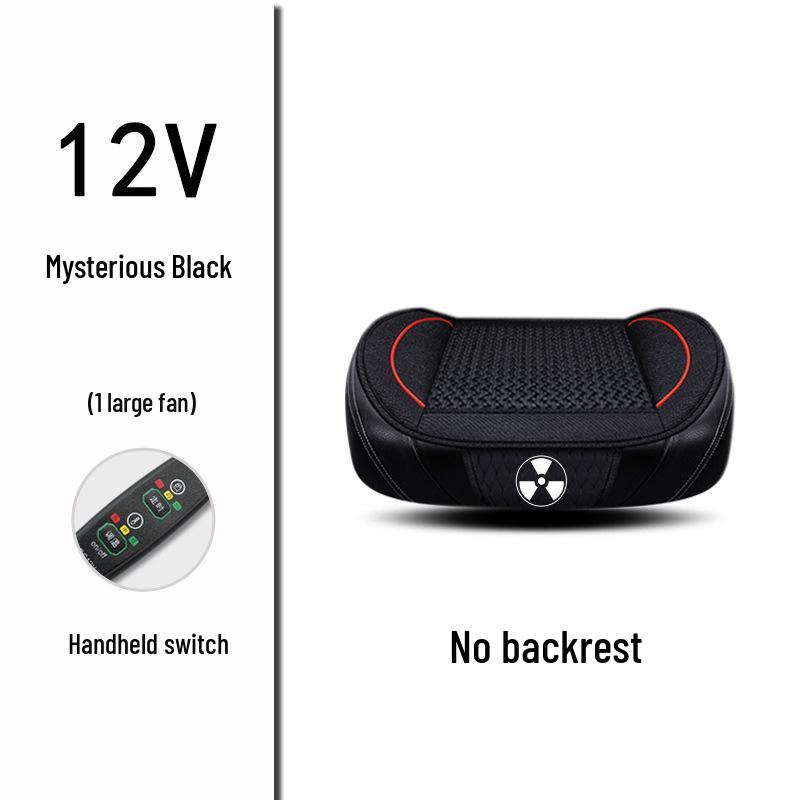 Cooling Car Seat Cushion with Fan - 12V/24V, Breathable, Single Piece