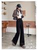 Autumn Winter 2025 High-Waist Black Jeans: Women's Slimming Loose Wide-Leg Pants