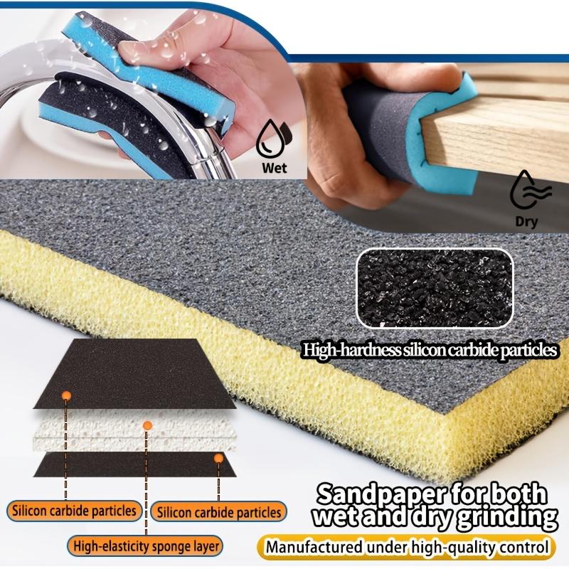 8Pcs Double-Sided Sponge Sanding Pads, Portable for Car Polishing & Furniture, Grits: 120-180/240-320/500-600/800-1000/1200-1500