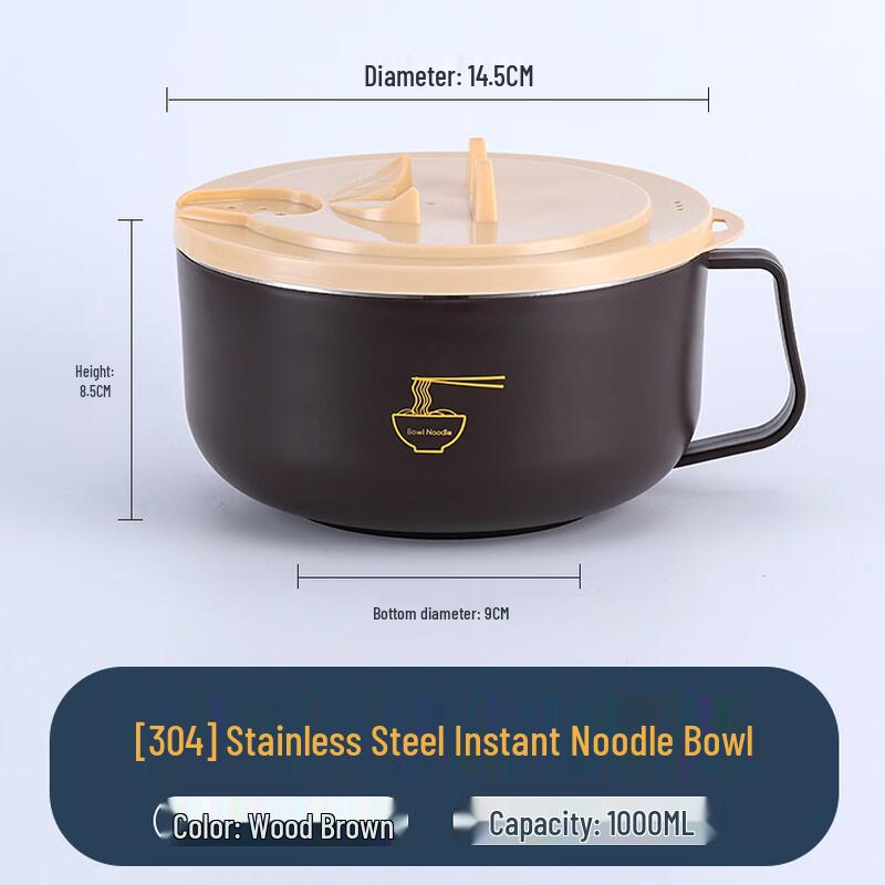 

abay Stainless Steel Noodle Bowl Set with Lid & Drainer (3-Pack)