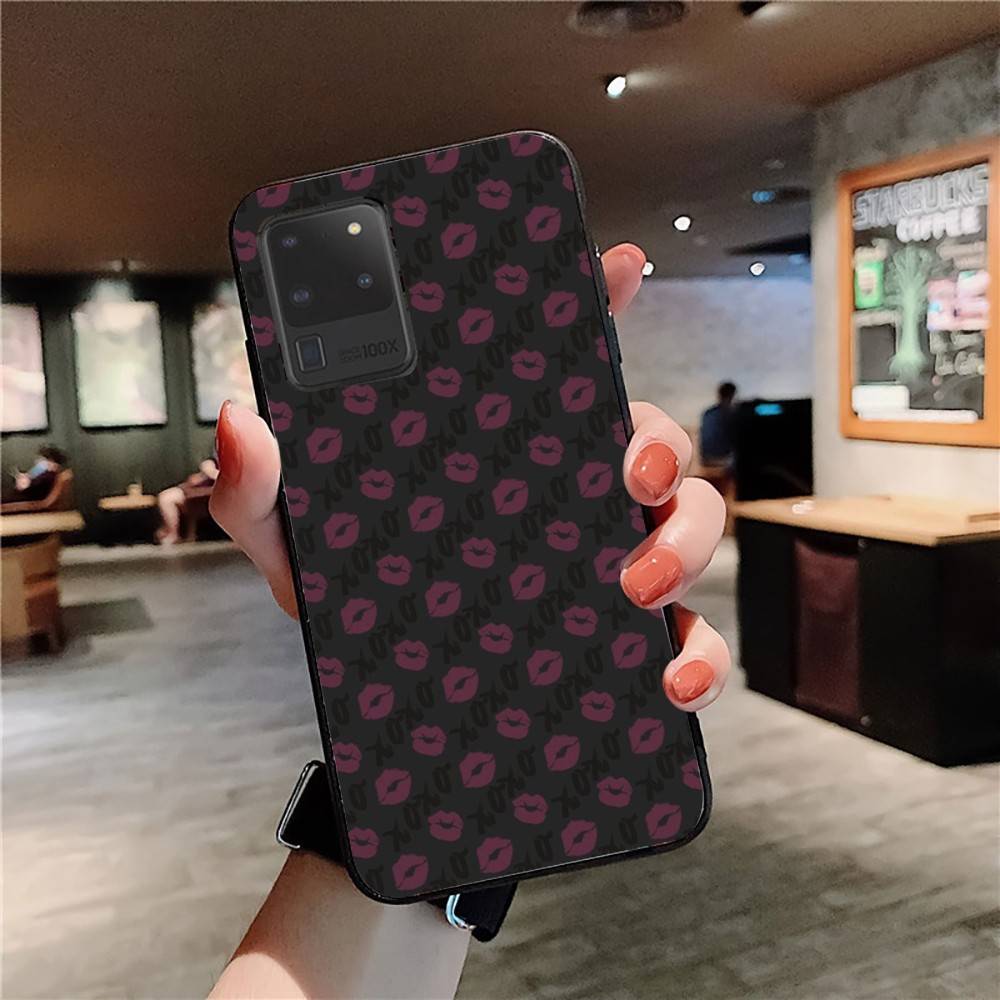 Leopard Print Sexy Lips Phone Case For Samsung S 24 Fe 25 Ultra Plus 20 Lite 21 30 22 23 24 22 Ultra 5G Fundas