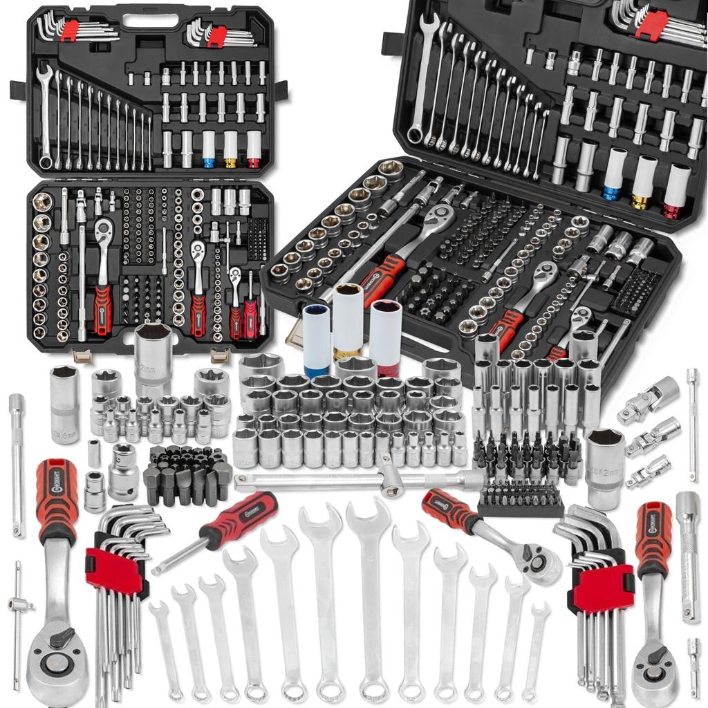 Forcekraft Tool Set 222 Pieces CrV Steel Large Set 1/4" 3/8" 1/2"