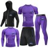SUBARU Running Gym Muscle Men's Five Piece Set Basketball Sports Tight Clothes Men's Training Base Shirt Multi piece Set vsd8