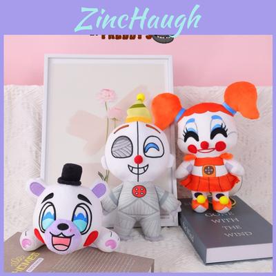 Jili's Fnaf Stuffed Toy Collection Clown Girl, White Clown, And Lying White Bear With Hat