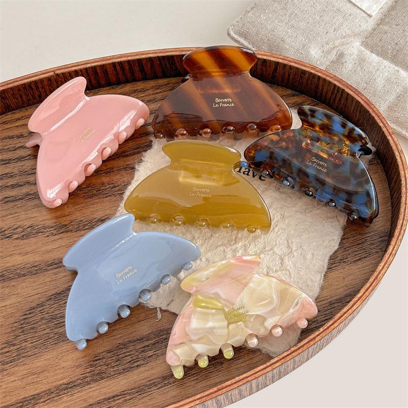 6.5cm Elegant Acetate Hair Claw Medium Size Sweet Hair Clip Crab Shark Clip for Women Hair Accessories Headwear