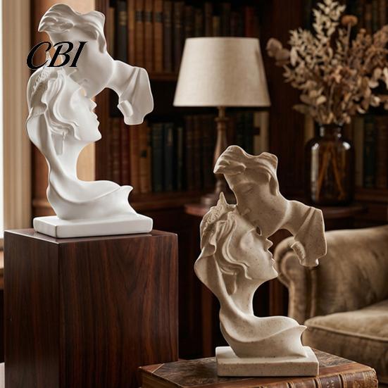 Minimalist Art Piece Couples Kiss Sculpture, Abstract Couple Sculpture Home Decor, Resin Face Statue Decoration, Romantic Used for Decoration Wedding
