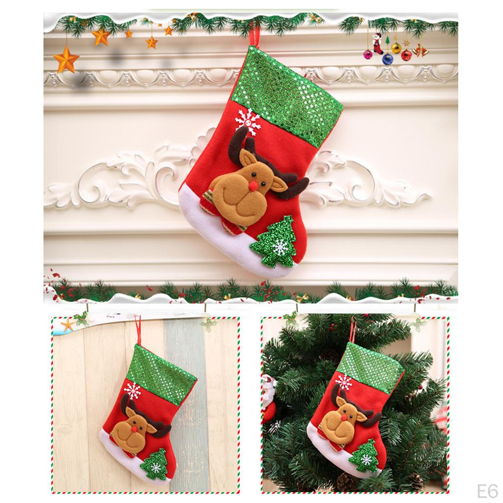 Embroidered Sequin Christmas Stocking Decorative Pendant Ornament