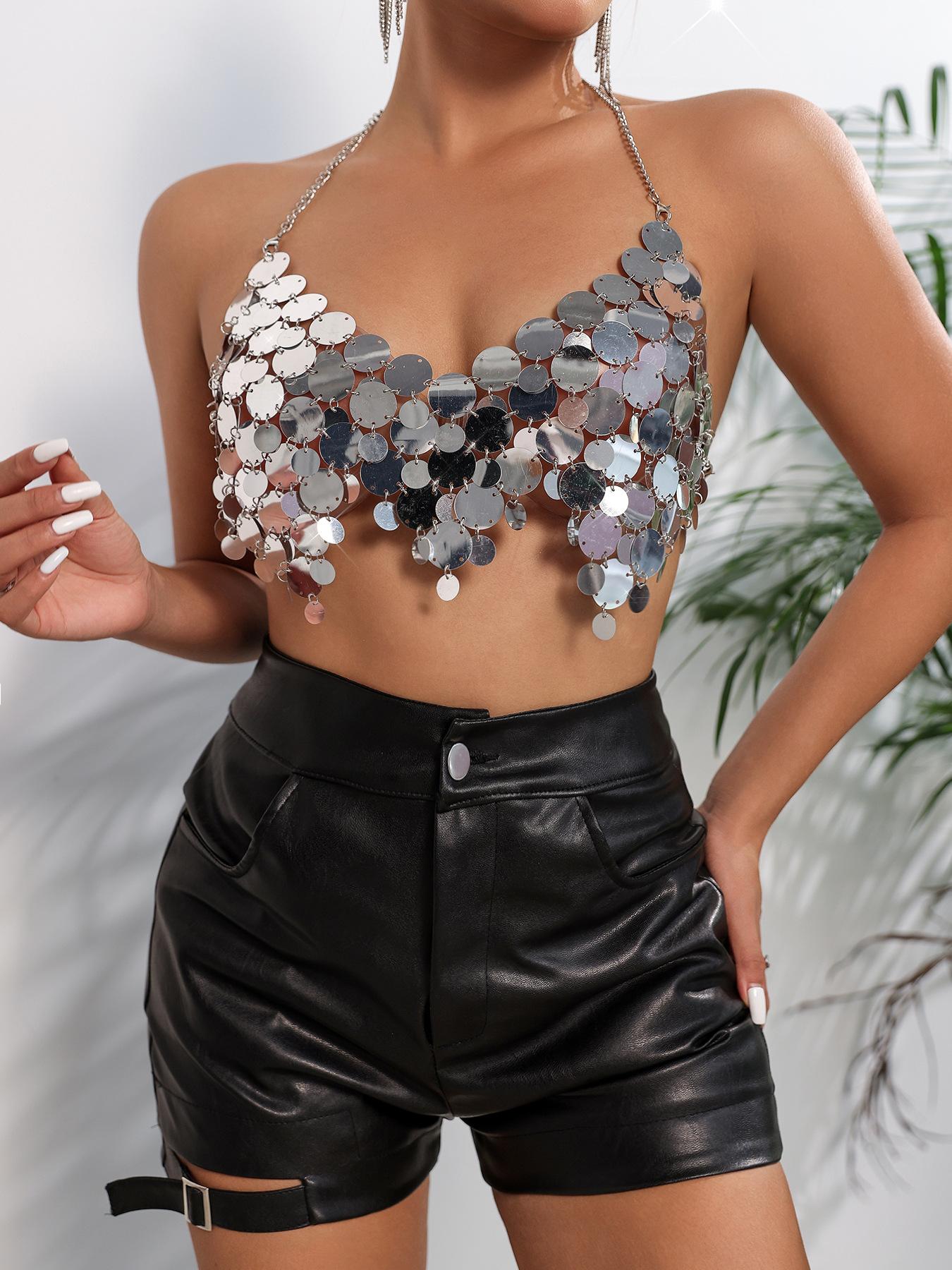 

Новий сексуальний розмір намистин носить сексуальний одяг на жилеті one size fits all срібний