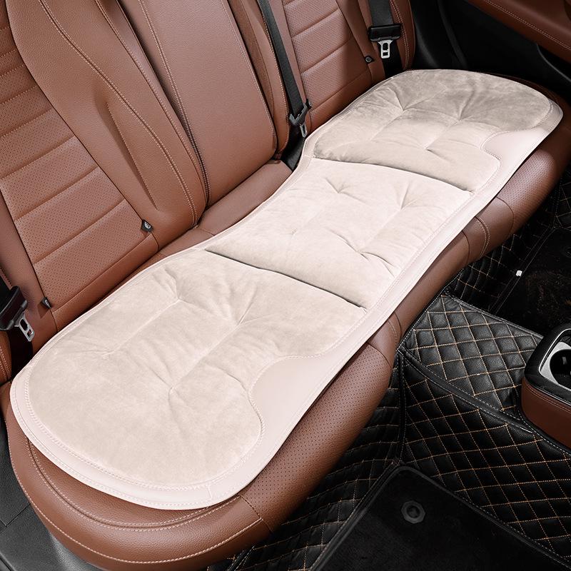 Luxury Flannel Winter Plush Car Seat Cushion for Mercedes-Benz & BMW - Thick, Warm, Three-Piece Rear Set