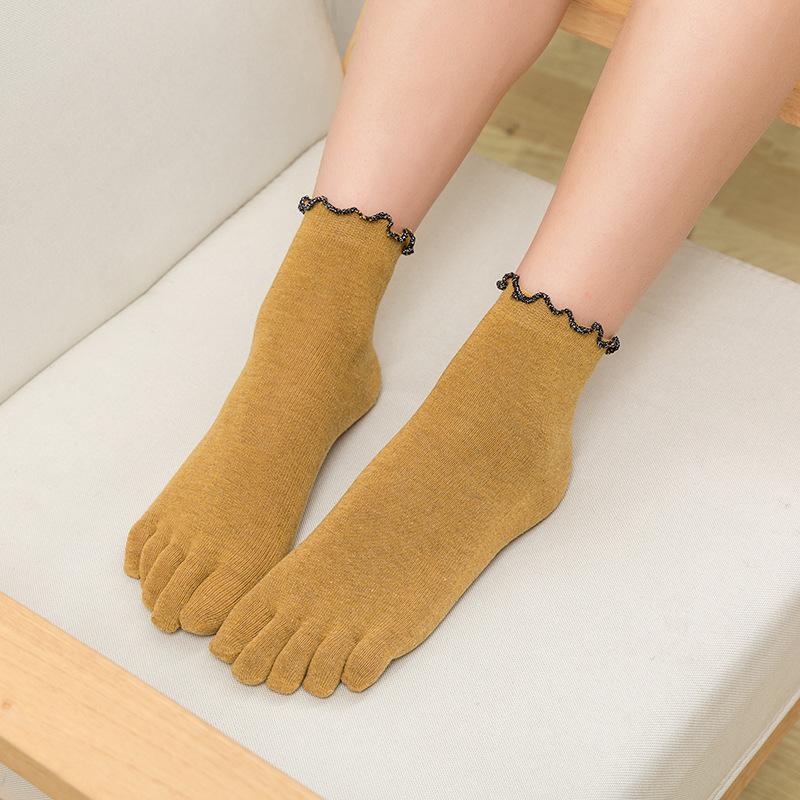 Socks For Women Five Finger Socks Female Sock Solid Color 5 Toe Sock Slippers Girls Lady Harajuku Sweat-absorbing Cotton Socks