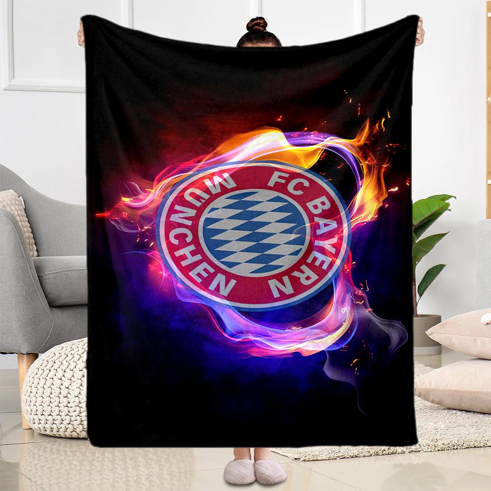 Bayern Munich Blanket Warmthful Decor Great for Bed Seaside Bedding Four Seasons Multipurpose Modern Style Gift for Travel Home Birthdays