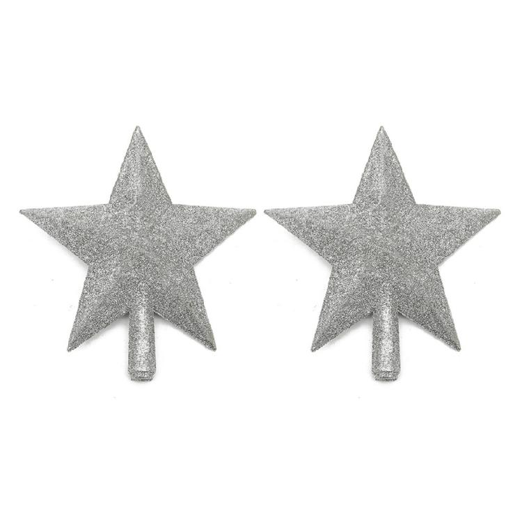 2Pcs Shimmering Star Tree top Ornament Glittering Star Tree top Accent For Small Christmas Tree Embellishment