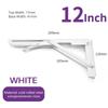 NAIERDI 2PCS 8-20inch Stainless Steel Folding Angle Bracket White Black Iron Triangle Wall Mount Bracket For Shelf Bench Table