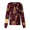 Dame fritidsjakke med langermet enkelt-breasted juletrykt beskyttelsesklær cardigan topp