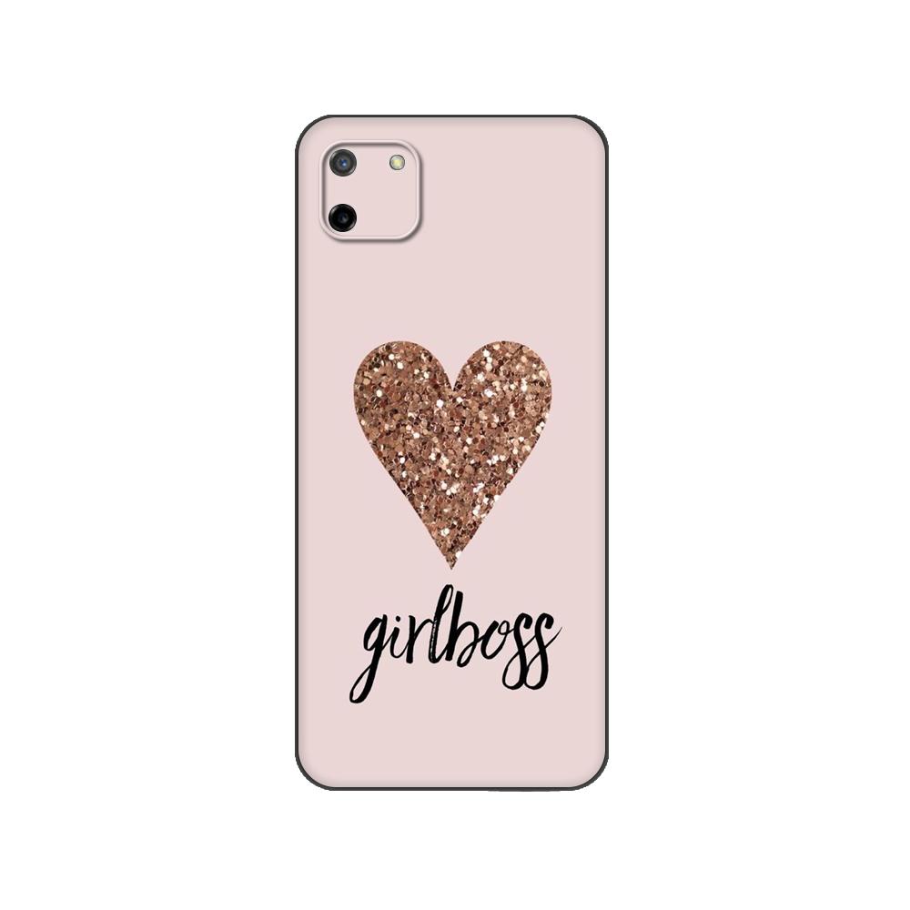 Black tpu Case For OPPO Realme C11 Case For Realme C 11 RealmeC11 Back RMX2185 Case Cover Bumper Boss lady Girl power Customer